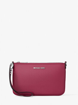 Маленький кожаный клатч Jet Set из зернистой кожи, трансформируемый Michael Kors, красный 35s5stvw5l | dk raspberry