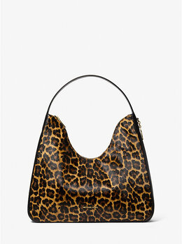 Michael Kors Средняя сумка Nayla из телячьей шерсти с леопардовым принтом, Butterscotch 35f5g5zl6h | butterscotch