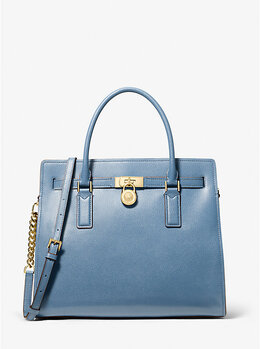Большая кожаная сумка Hamilton Moderne Michael Kors, синий 30f5gnxs3l | french blue