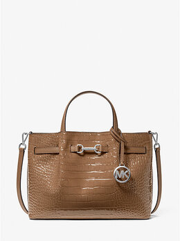 Средняя сумка Carson с тиснением под крокодила Michael Kors, серый 35f5s2zs3a | driftwood