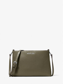 Средняя сумка через плечо Trisha из зернистой кожи Michael Kors, зеленый 35h1s9tc8l | olive