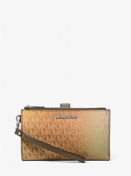 Большой омбре-клатч Jet Set с фирменным логотипом Michael Kors, Olive Combo 35f5stvw3b | olive combo