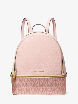 Средний рюкзак Rhea с металлическим фирменным логотипом Michael Kors, розовый 35f5grab2v | powder blush