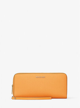 Большой дорожный кожаный клатч Jet Set из зернистой кожи Michael Kors, оранжевый 35t7gtve7l | pop orange