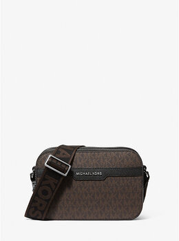 Сумка Hudson через плечо для камеры с фирменным логотипом Michael Kors, Brown/Blk 33f5smlc2b | brown/blk