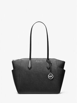 Средняя сумка-шоппер Marilyn из кожи сафьяно Michael Kors, черный 35f5s6at2l | black