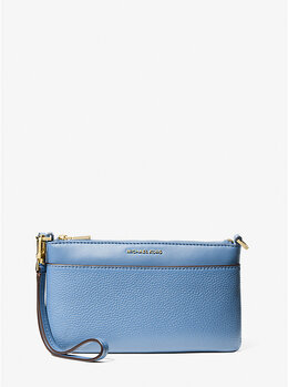 Средний клатч-кошелек Jet Set из зернистой кожи на запястье Michael Kors, синий 32f5gj6f6l | french blue