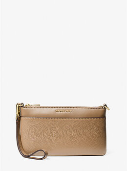 Средний клатч-кошелек Jet Set из зернистой кожи на запястье Michael Kors, бежевый 32f5gj6f6l | husk