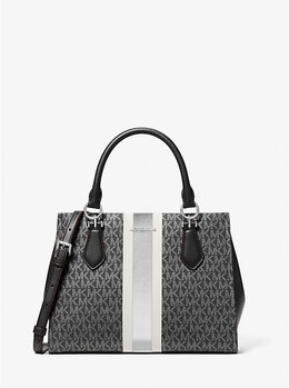 Средняя сумка Marilyn с полосами и фирменным логотипом Michael Kors, черный 35f5s6as6v | black