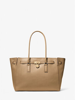 Большая кожаная сумка-шоппер Hamilton Moderne Michael Kors, бежевый 30f5gnxt3l | husk