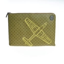 Trussardi Green Leather Clutch Bag tr-24096