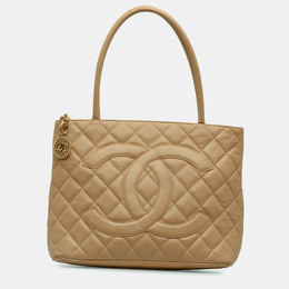 Chanel Beige Caviar Medallion Tote 1214410