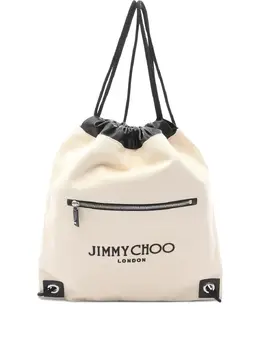 Jimmy Choo 2010s leather-trimmed drawstring bag 32023040