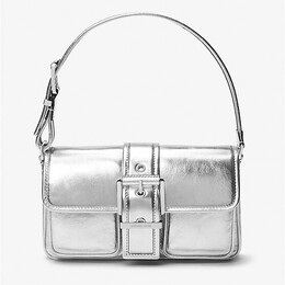 Сумка Michael Kors Colby Medium Metallic Leather, серебристый 30s4sbal2m | silver