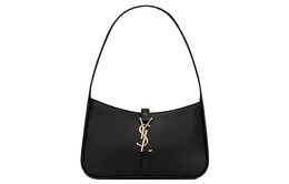 Миниатюрная сумка-хобо Saint Laurent Le 5 A 7 из гладкой кожи нуар 710318-2r20w-1000