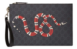Мужской клатч Gucci со змеей, серый 473904-gzn1n-1058