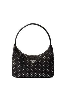 Мини-сумка Prada Re-Nylon с заклепками, черный 1bc515vooo2hgv | черный