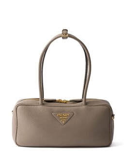 Кожаная сумка Prada с верхней ручкой, серый 1bb126vono2dkv | серый