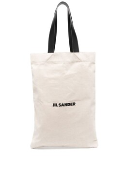 Jil Sander льняная сумка-тоут с логотипом, нейтральный цвет j25wc0004p4917 | нейтральный цвет