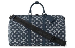 Сумка дорожная Louis Vuitton мужская, темно-синий / белый m24953 | dark blue spelled white