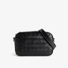 Кожаная сумка через плечо Avenue Bottega Veneta, черный r04248871 | black-silver