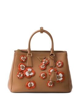Большая сумка Prada Galleria с цветочной аппликацией, коричневый 1ba274vyof2cys | коричневый