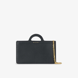 Кожаная сумка-кошелек с логотипом и верхней ручкой Marni, черный r04196446 | black