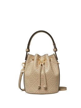 Tory Burch сумка-ведро размера мини с монограммой T, нейтральный цвет 158530201 | нейтральный цвет