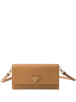 Мини-сумка Prada из кожи с треугольным логотипом, нейтральный цвет 1nf0592db3 | нейтральный цвет