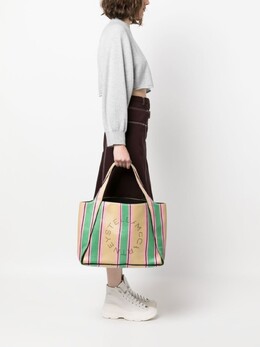 Сумка-тоут в полоску Stella McCartney, бежевый 502793wp0141 | бежевый