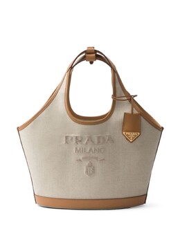 Сумка-тоут Prada среднего размера с логотипом, нейтральный цвет 1bg471voah2dli | нейтральный цвет