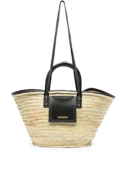 Соломенная пляжная сумка Jacquemus с логотипом, нейтральный цвет 223ba0453060 | нейтральный цвет