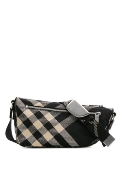 Burberry маленькая сумка-мессенджер Shield в клетку, черный 8089301 | черный