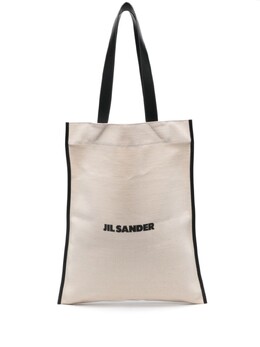 Jil Sander плоская сумка-тоут с вышитым логотипом, нейтральный цвет j07wd0104p7060280 | нейтральный цвет