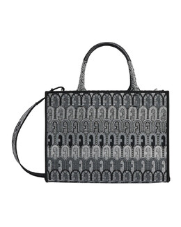 Женская кожаная сумка-тоут Furla Opportunity Toni Grigio OS, черный 7295078465596 | black