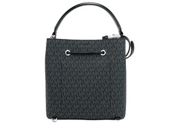 Michael Kors Suri Большая фирменная трансформируемая сумка-мешок-ведро из ПВХ в сумку-рюкзак (женская подпись), черный 6914523889724 | black