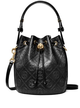Tory Burch мини-сумка-ведро с тиснением монограммы, черный 158530001 | черный