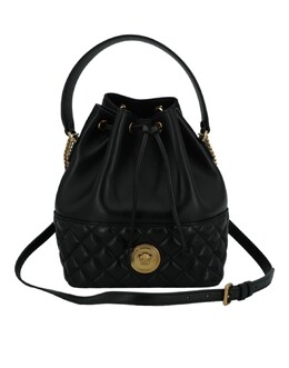 Versace Женская кожаная сумка через плечо из ягненка, черный 7308926812220 | black