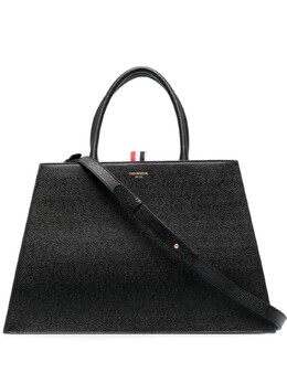 Thom Browne сумка-тоут из зернистой кожи с логотипом, черный uag061a00198 | черный
