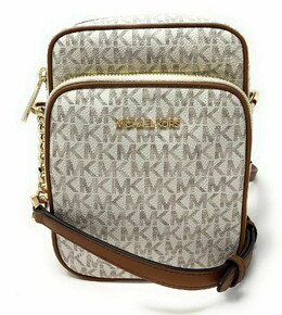 Сумка через плечо Michael Kors Jet Set Travel Signature с логотипом и цепочкой через плечо F, цвет New Vanilla Mk/Gold 7014881984572 | new vanilla mk/gold