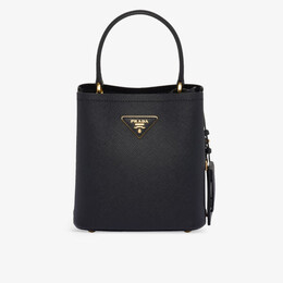 Маленькая сумка Panier из сафьяновой кожи с верхней ручкой Prada, черный r04268185 | black