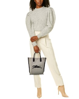 Сумка-тоут Longchamp Essential Toile из парусины и кожи, белый 7329392721980 | white