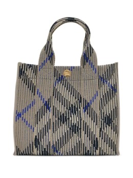 Мини-сумка-тоут Burberry в клетку, серый 8090404 | серый