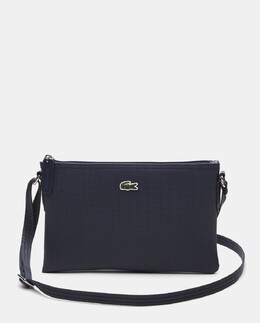 Средняя плоская синяя сумка через плечо на молнии Lacoste, синий 3614036326743 | azul