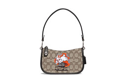 Coach Женская сумка через плечо в стиле свингер, Khaki spelling black cg275-lhuw7 | khaki spelling black