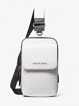 Сумка-слинг с логотипом Hudson Signature Michael Kors, белый 33s4lhuy1b | bright wht