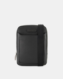 Мини-черная кожаная сумка через плечо с отделением для iPad mini Piquadro, черный 8024671622363 | negro