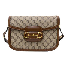 Сумка 1955 canvas single-shoulder bag small ebony/brown Gucci, бежевый 602204-92tcg-8563 | cream/