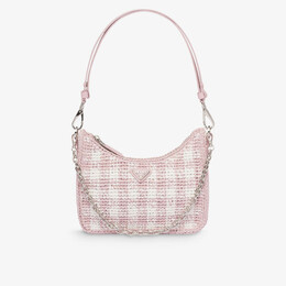 Миниатюрная вязаная крючком сумка через плечо Re-Edition 2005 Prada, розовый r04268450 | pink