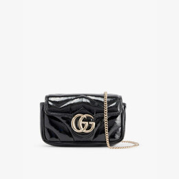 Мини-Сумка через плечо из стеганой кожи Marmont Gucci, черный r04328055 | black/black